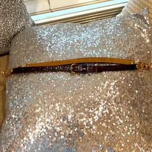 BCBG Snakeskin Brown Leather Belt.